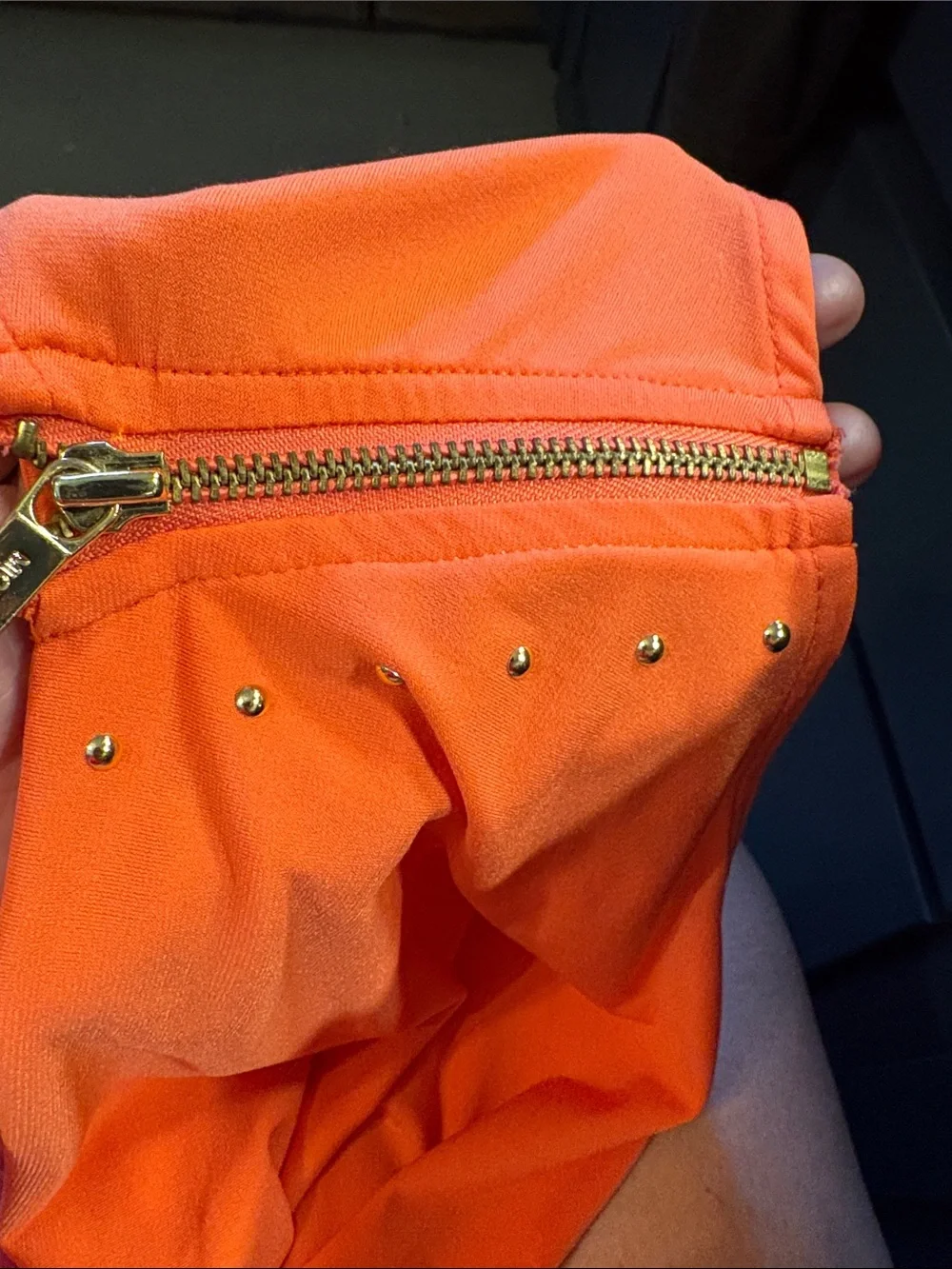 Michael Kors Coral-Orange Draped Cowl Neck Sleeveless Top